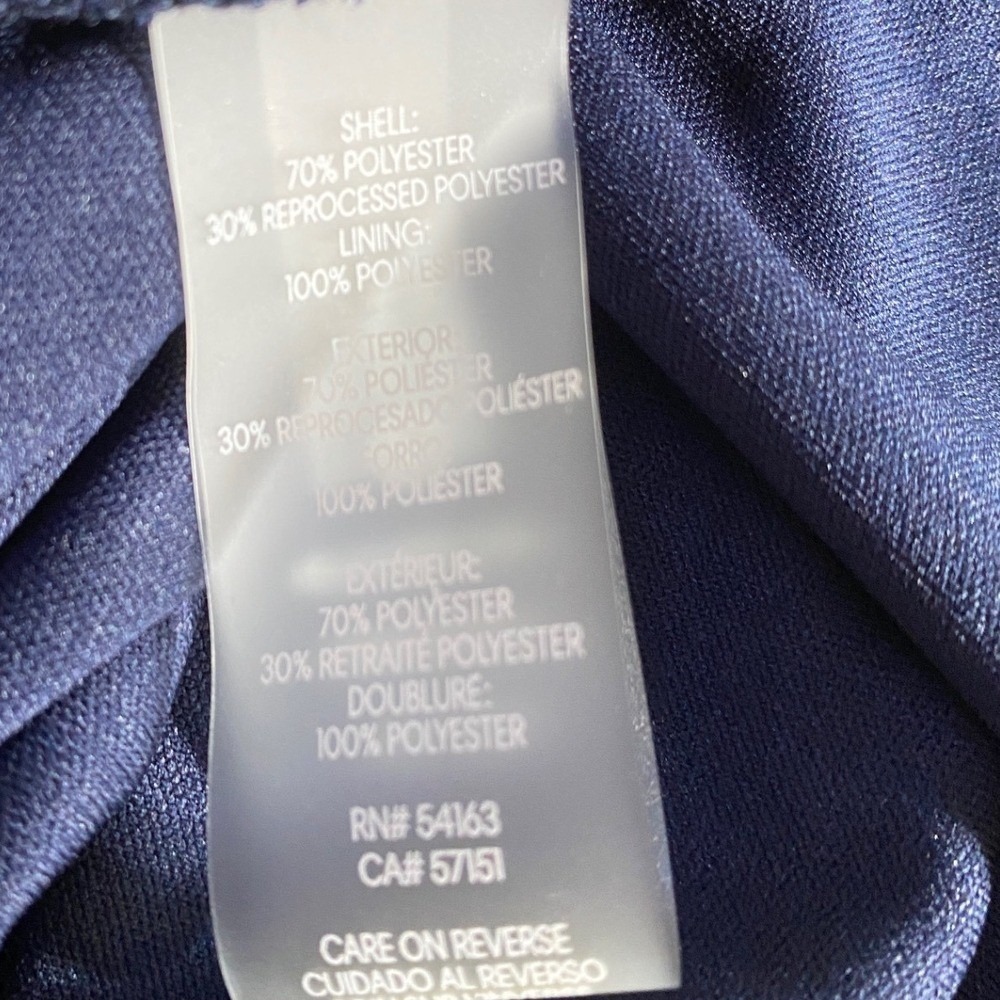 Calvin Klein Navy Blue Floral Chiffon High Low Maxi Dress 4 NWT Wedding Guest - Picture 14 of 16